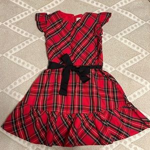 Red plaid holiday dress
